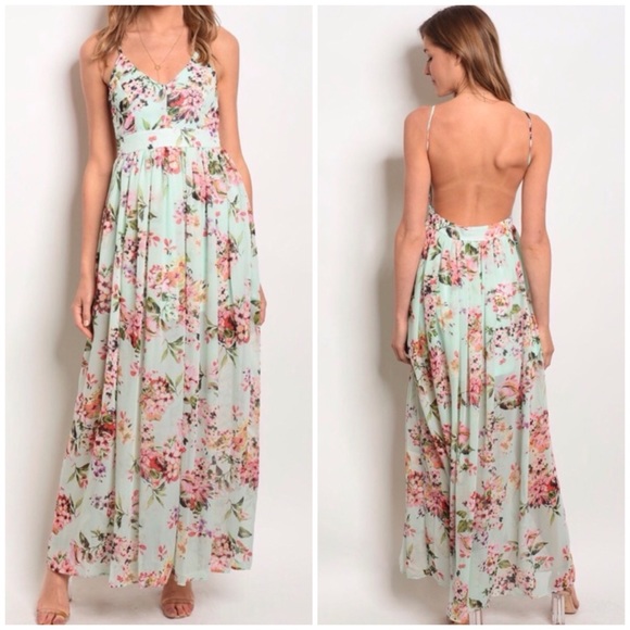 ☀️LAST1️⃣//MINT GREEN FLORAL DRESS - Picture 2 of 14